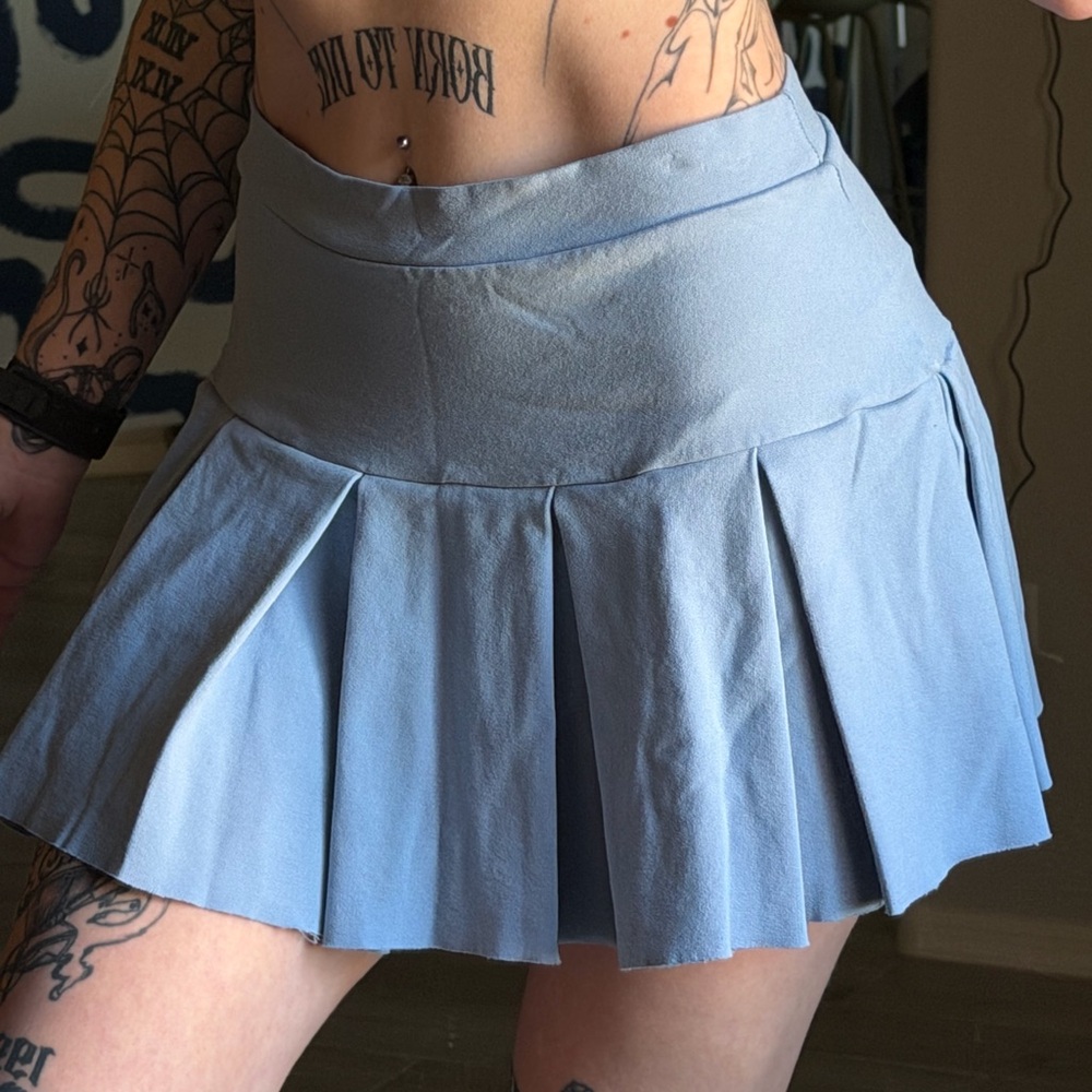 Boutique Blue Blush Light Blue Skater Skirt